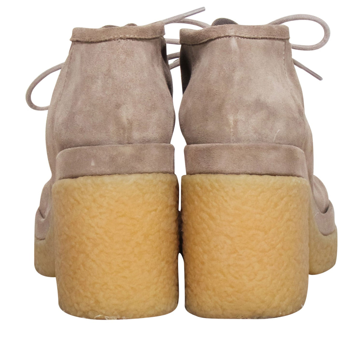 Chloe - Beige Suede Platform Booties Sz 10