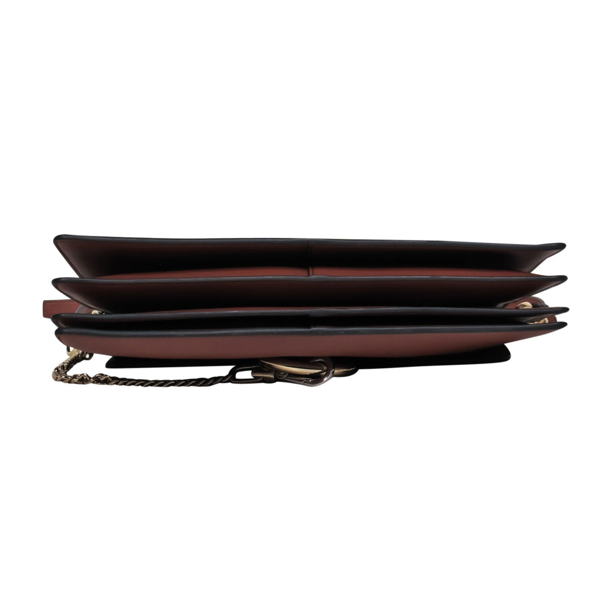 Chloe - Brown Leather & Suede Fold-Over "Faye" Shoulder Bag w/ Ring Hardware