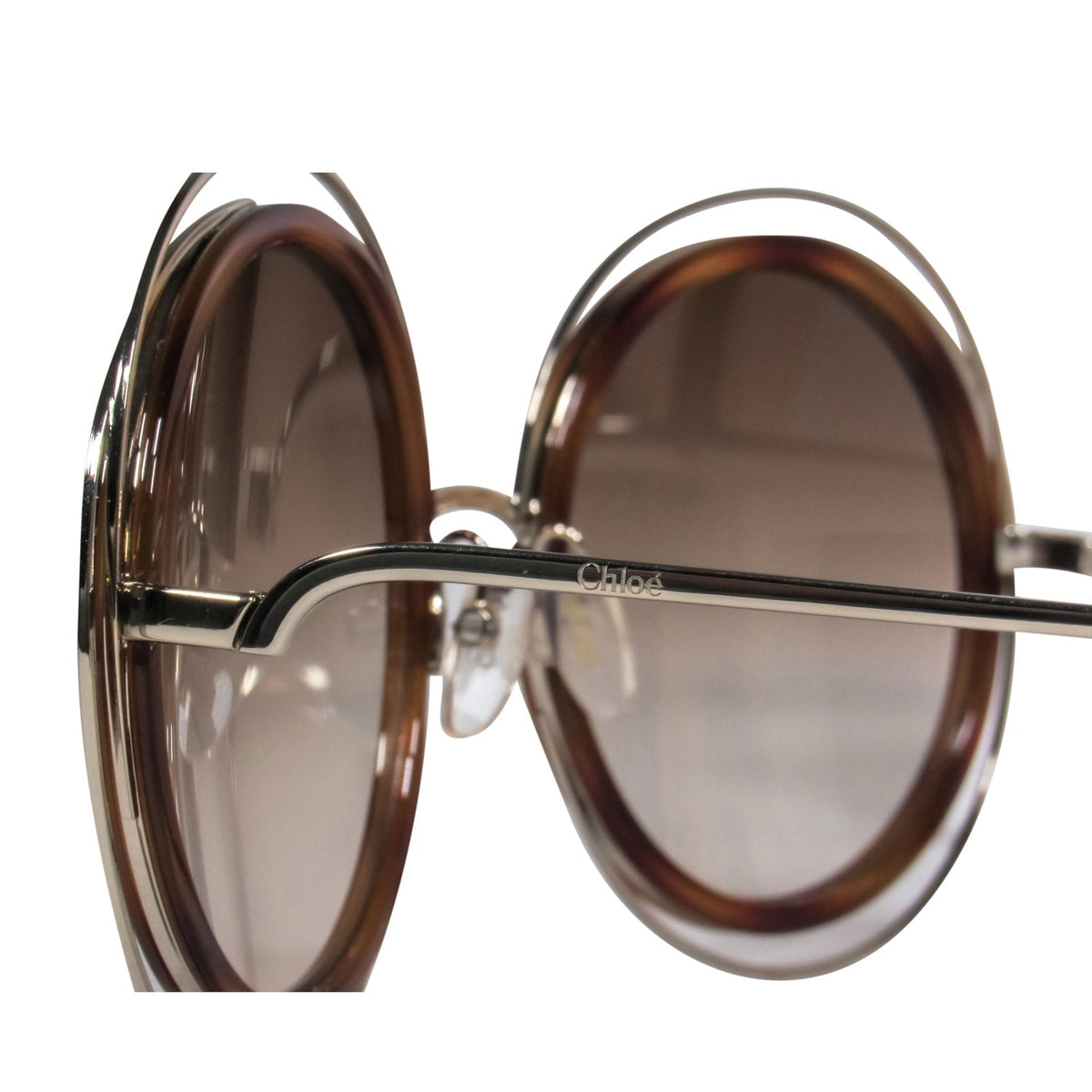 Chloe - Brown Tortoise Large Round Sunglasses