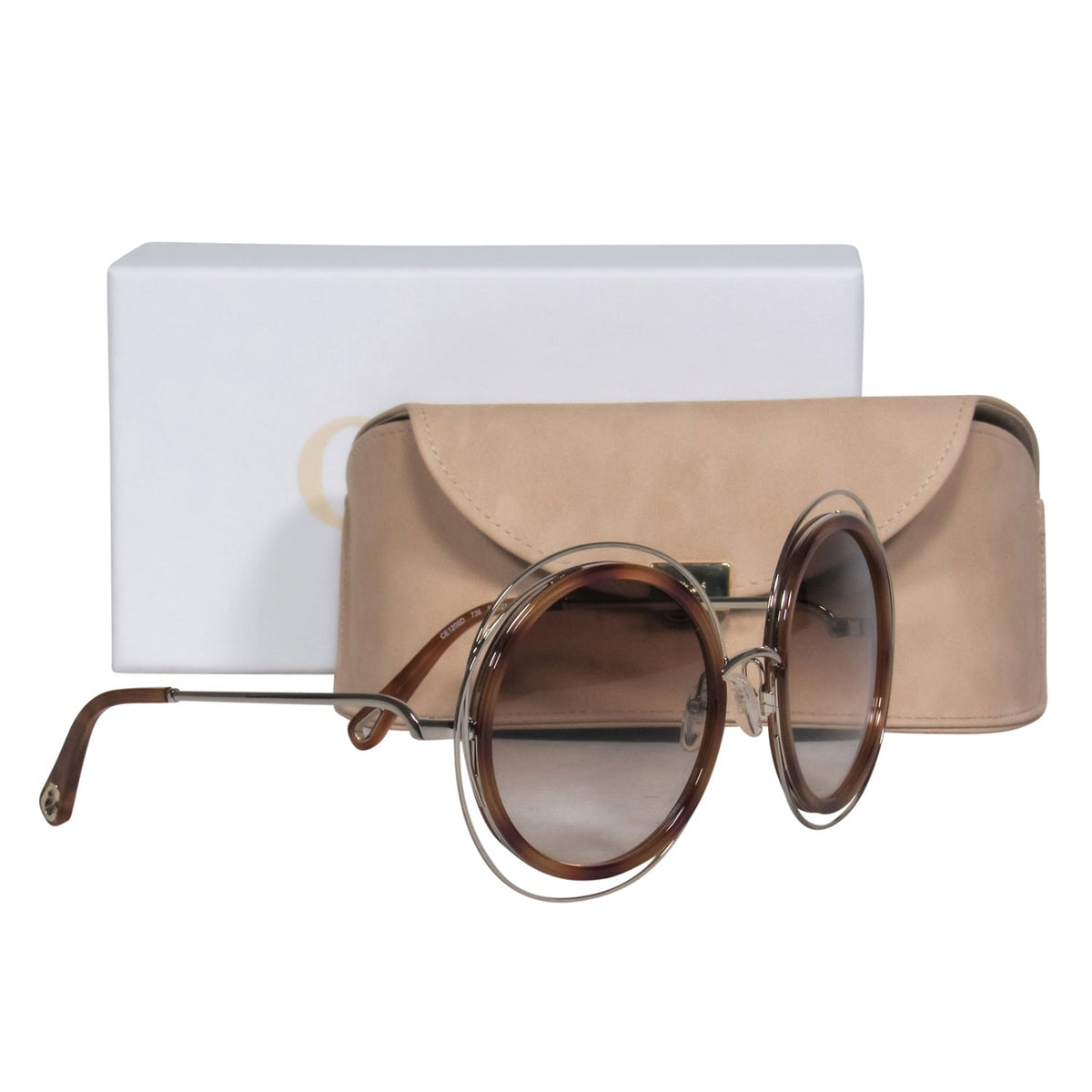Chloe - Brown Tortoise Large Round Sunglasses