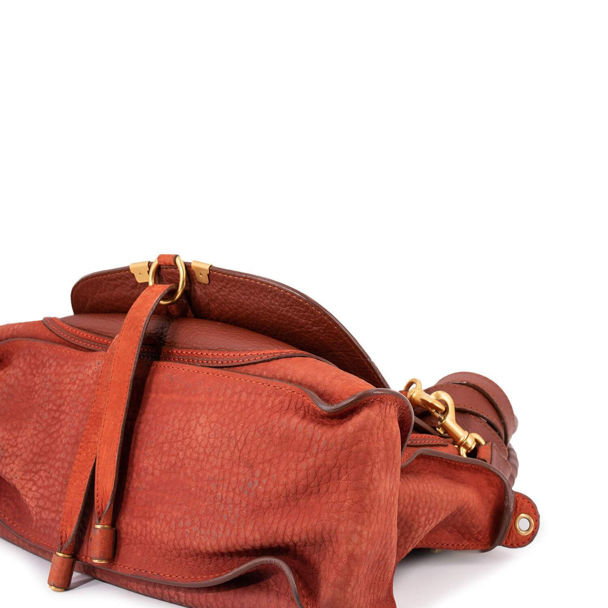 Chloe Calfskin Medium Marcie Saddle Bag Brown
