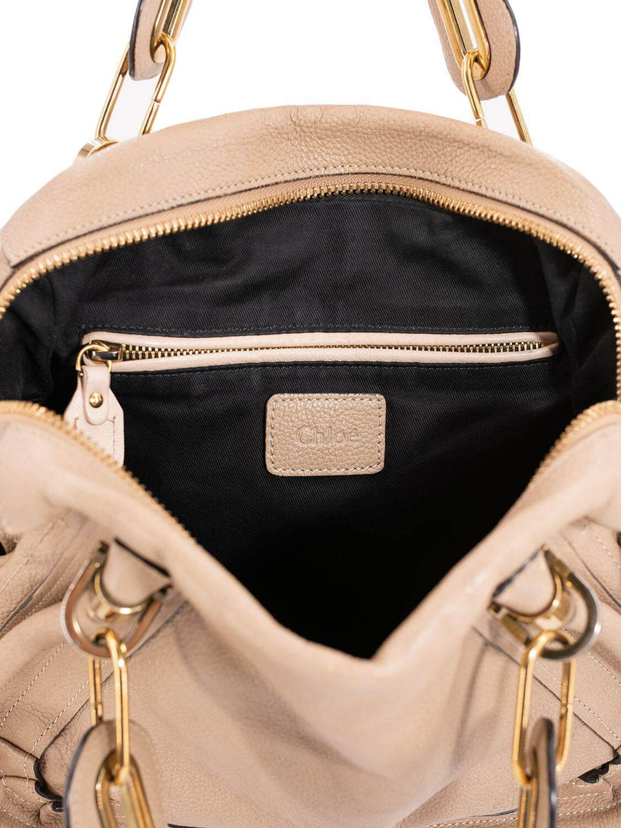 Chloe Calfskin Medium Paraty Bag Beige