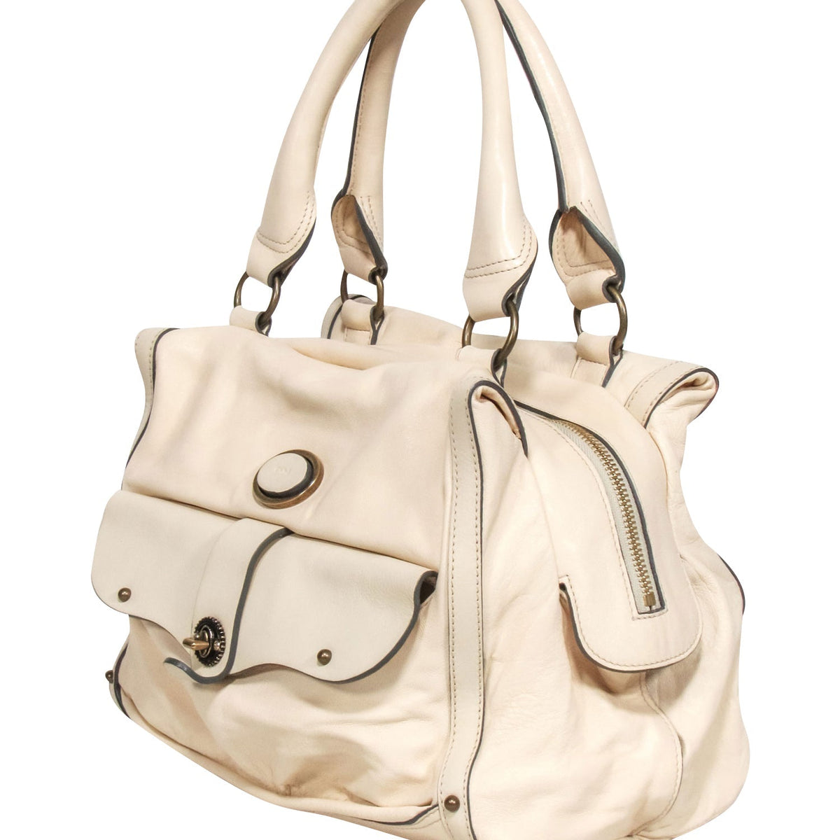 Chloe - Ivory Leather Large Shoulder Bag