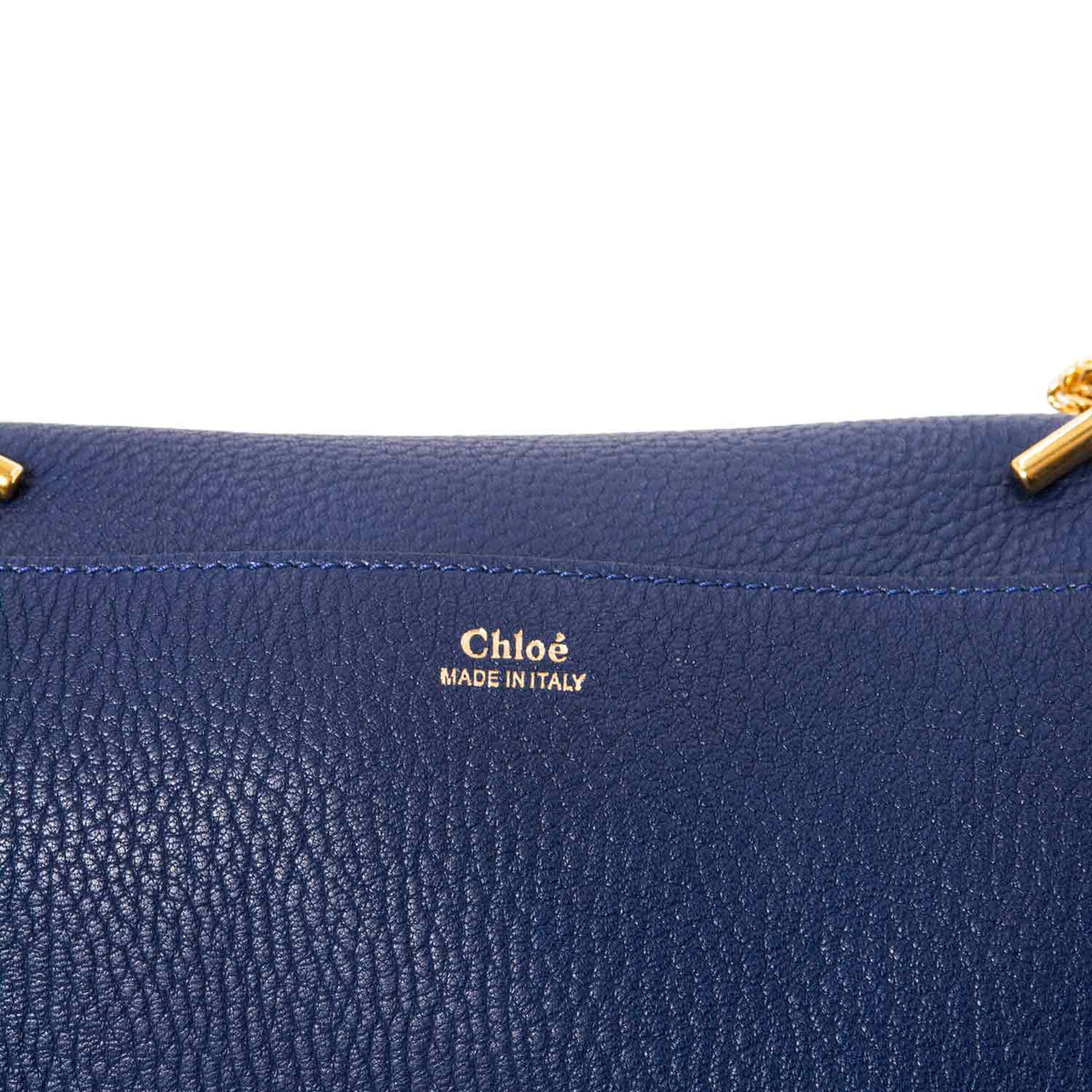 Chloe Leather Drew Messenger Bag Blue