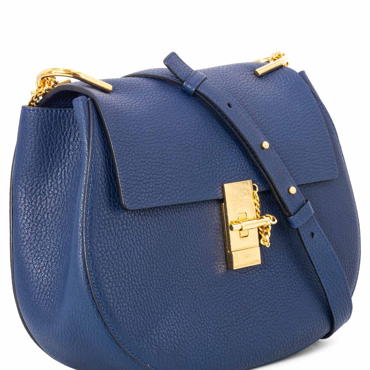 Chloe Leather Drew Messenger Bag Blue