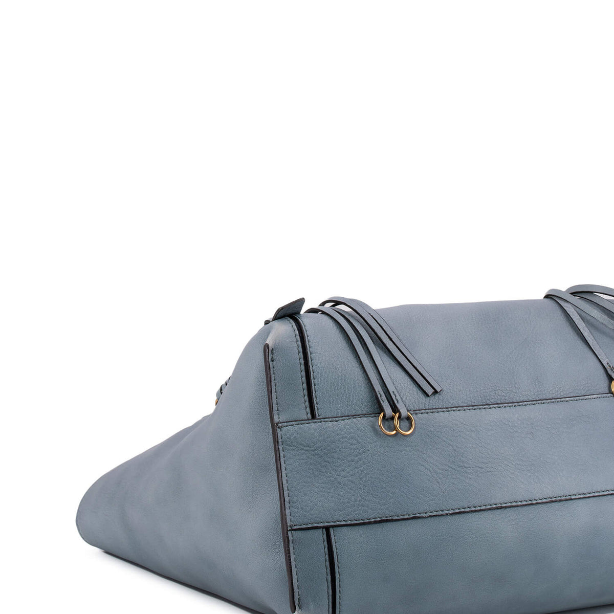 Chloe Leather Tassel Milo Bag Blue