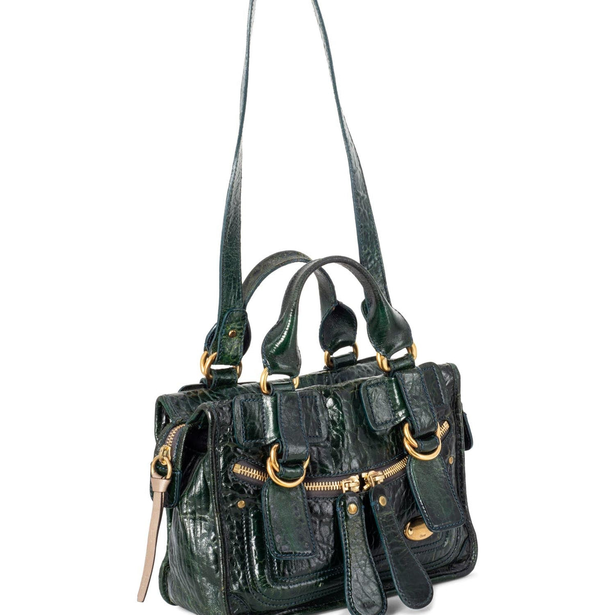 Chloe Leather Top Handle  Bag Green