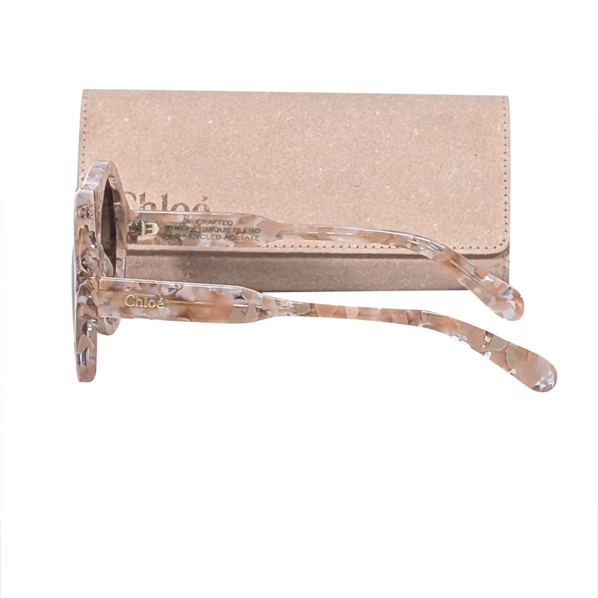 Chloe - Pink Recycled Acetate Round Sunglasses