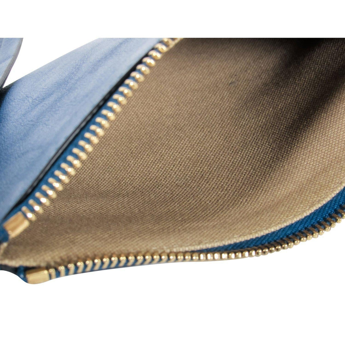 Chloe - Teal Leather Zippered Wristlet