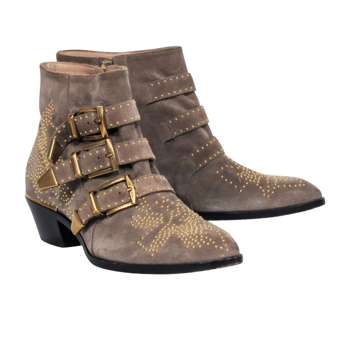 Chloe - Tuape Suede Studded Short Boots Sz 8.5