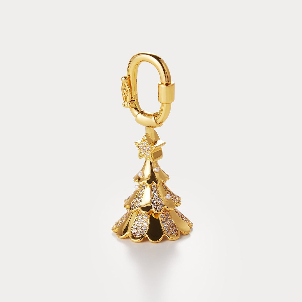 Half Diamond Gold—Christmas Tree Bag Charm