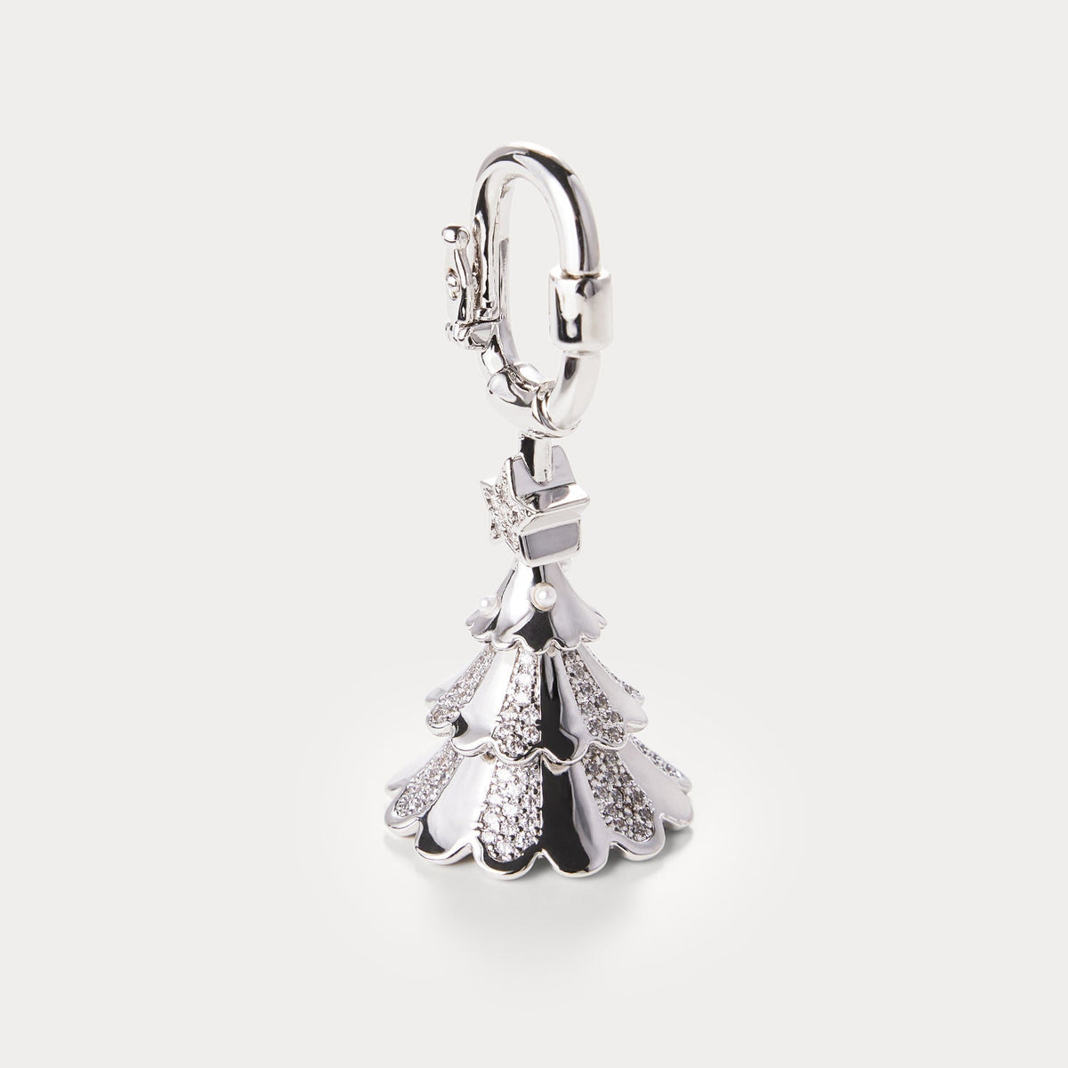 Half Diamond Silver—Christmas Tree Bag Charm