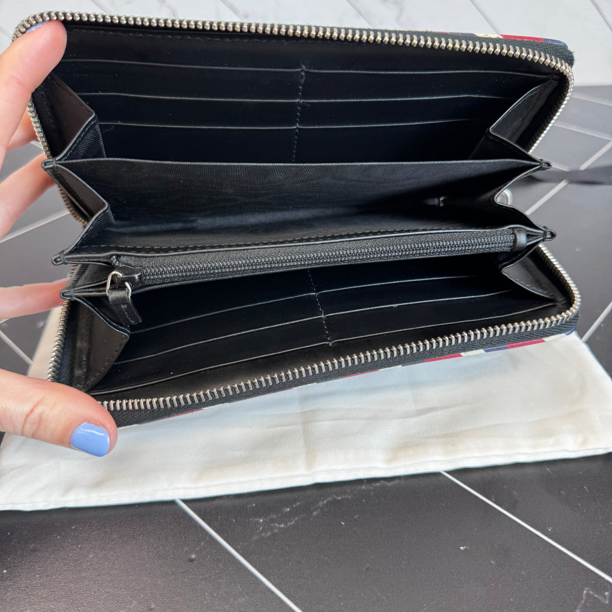 Gucci Canvas Courier Zippy Wallet