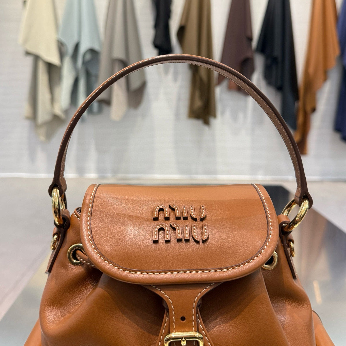 MIU M LEATHER BACKPACK