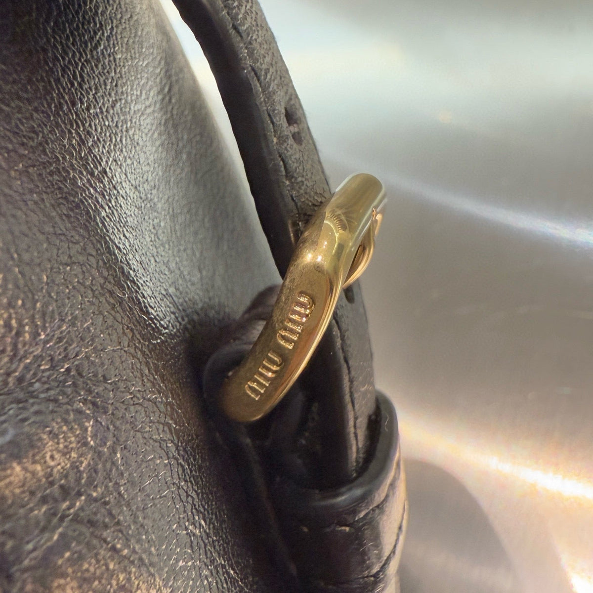 MIU M NAPPA LEATHER TOP HANDLE BAG