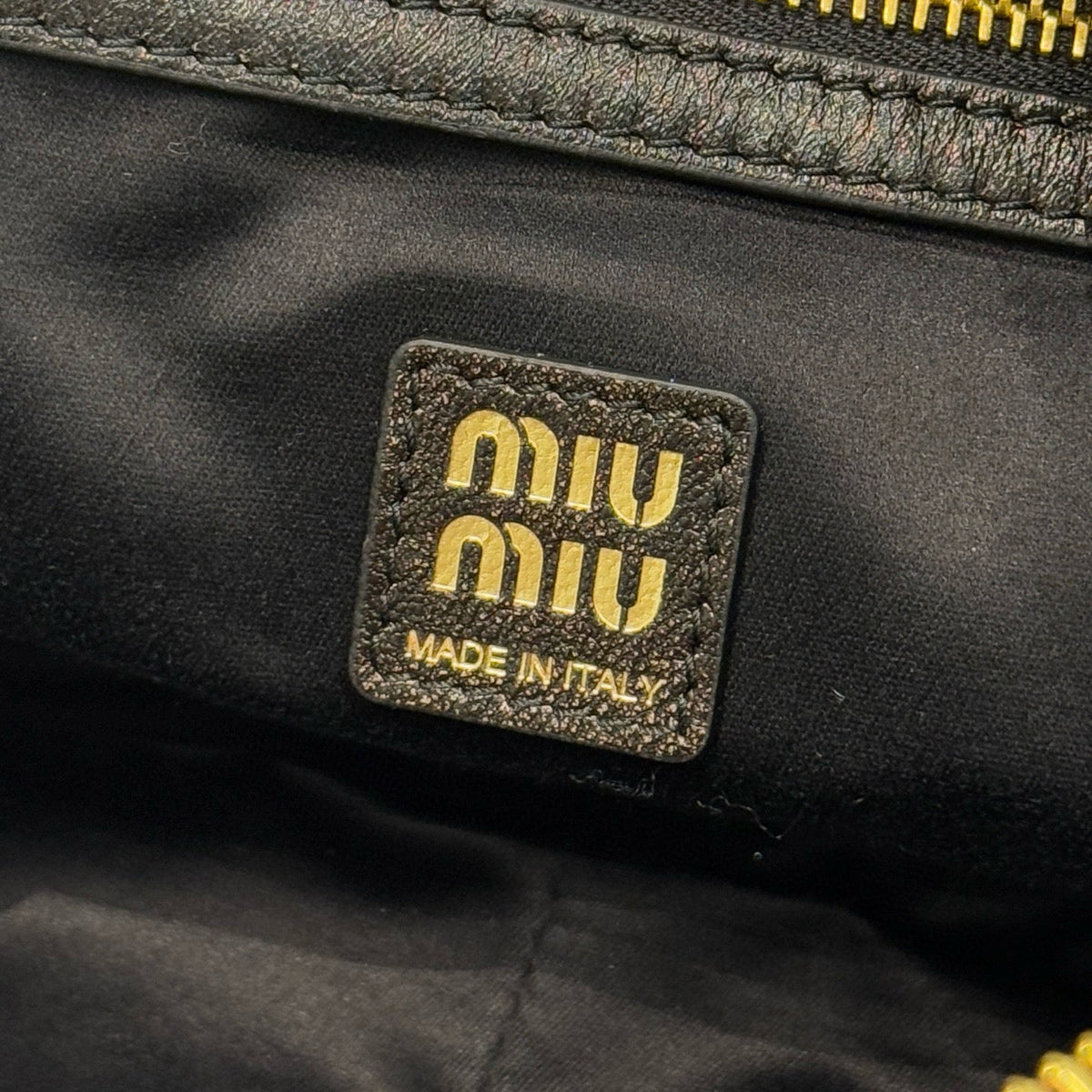 MIU M NAPPA LEATHER TOP HANDLE BAG