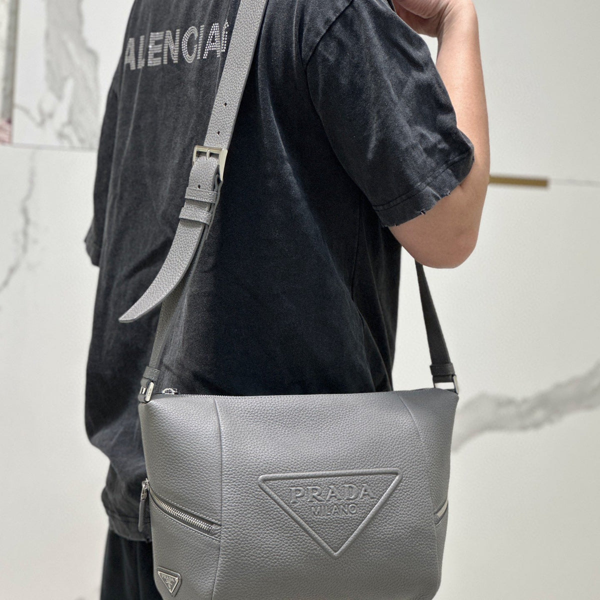 PD LEATHER BAG WITH SHOULDER STRAP
