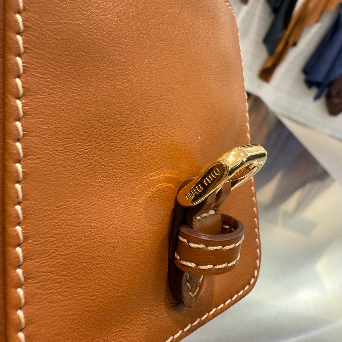 MIU M LEATHER BACKPACK