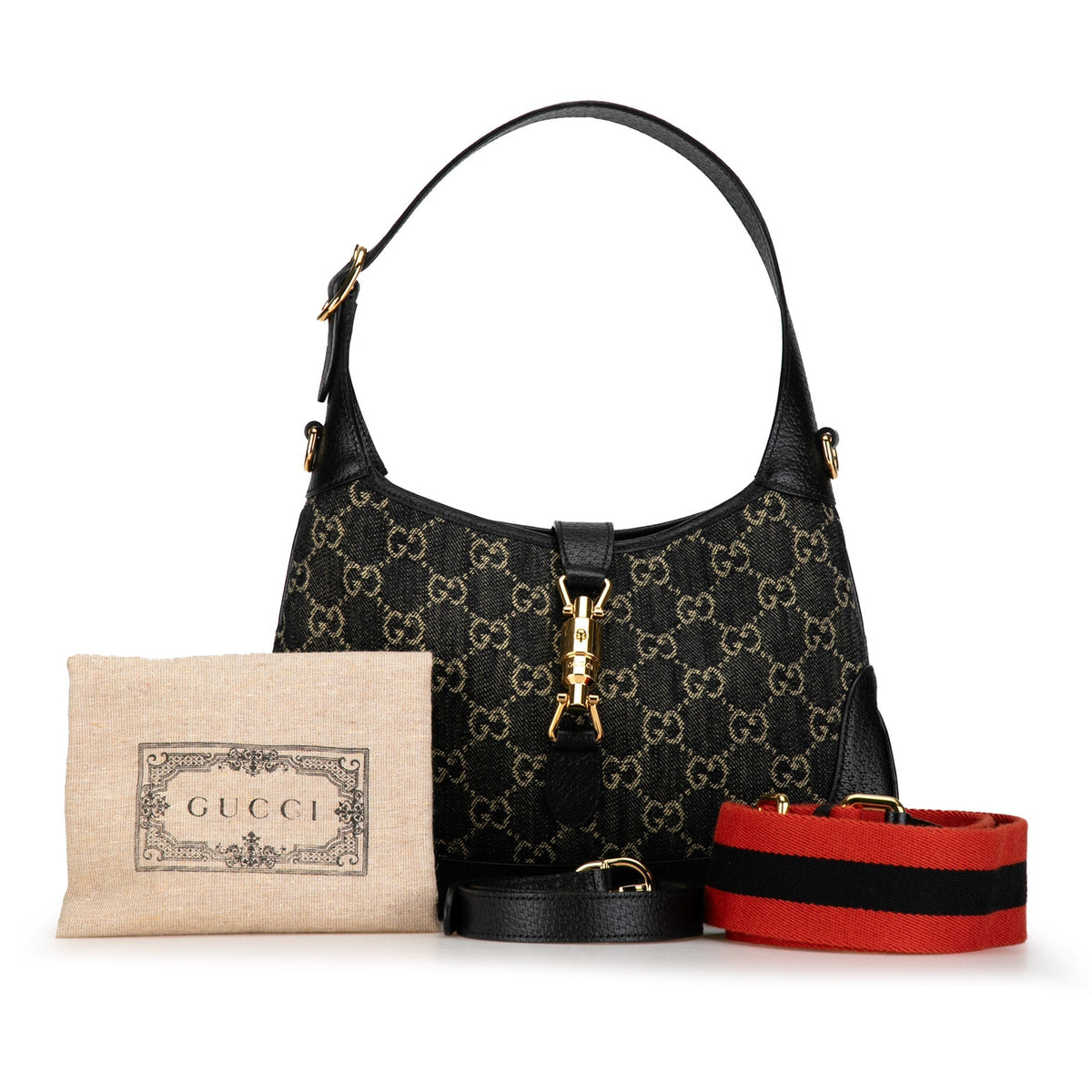 GUCCI Small GG Denim Jackie 1961 Satchel