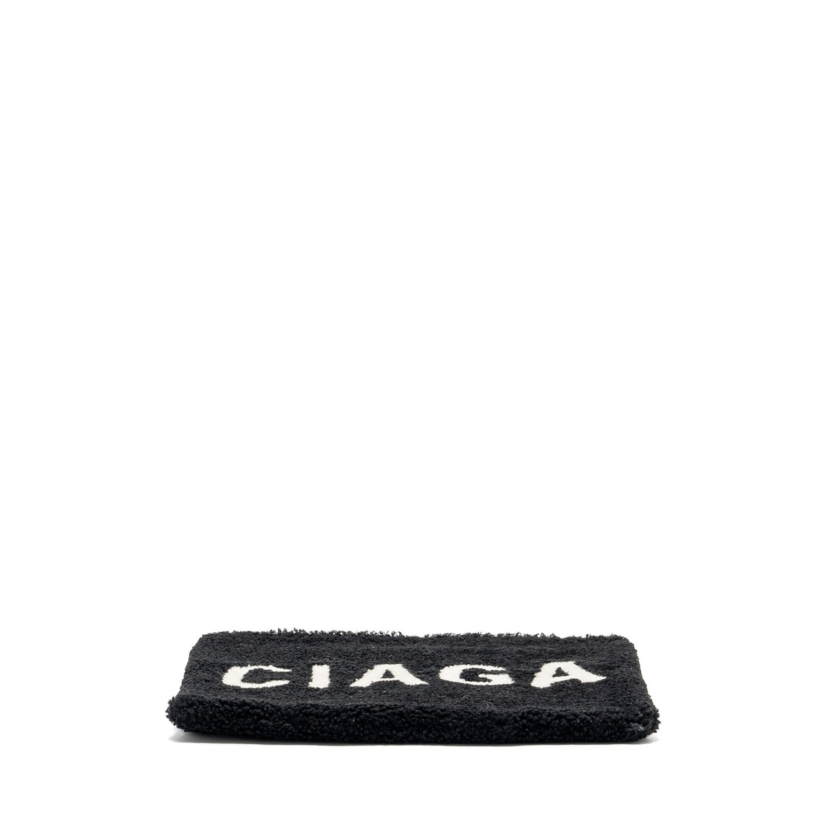 balenciaga zip pouch clutch shearling black/ white SHW