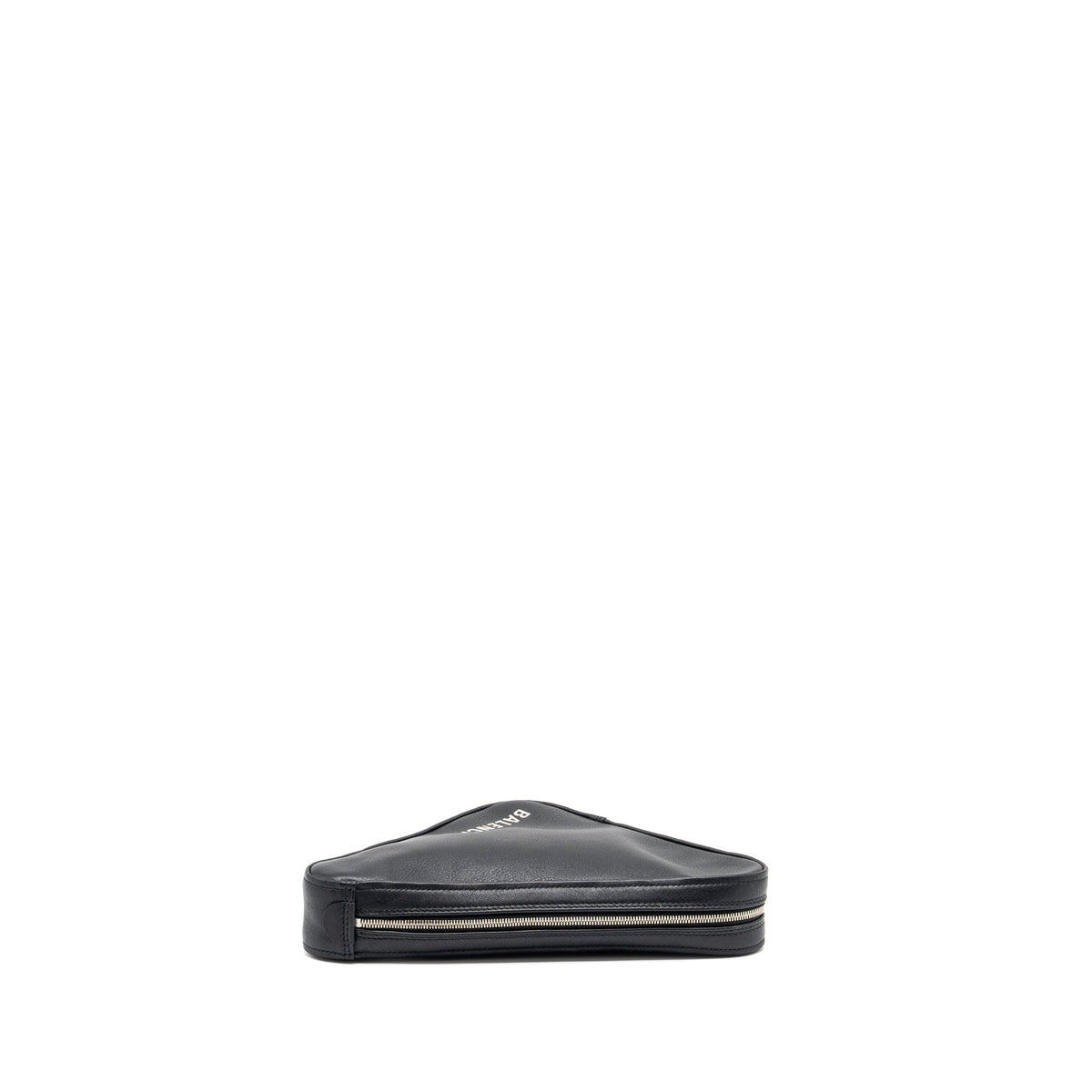balenciaga triangle zip clutch calfskin black SHW