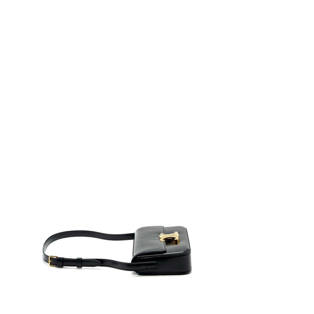 Celine Triomphe Shoulder bag shiny calfskin black GHW