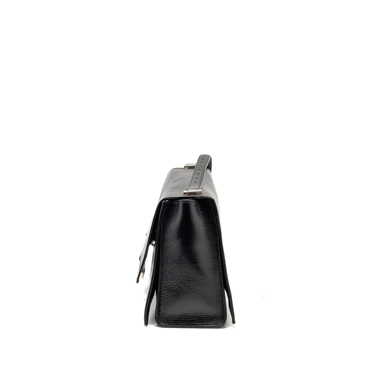 balenciaga Medium Crush Shoulder Bag Calfskin Leather Black SHW