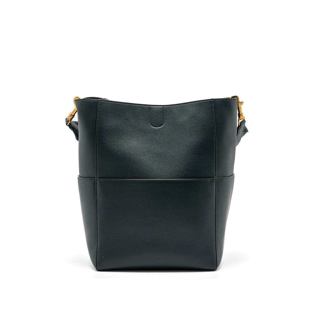 Celine Sangle bucket bag calfskin dark green GHW