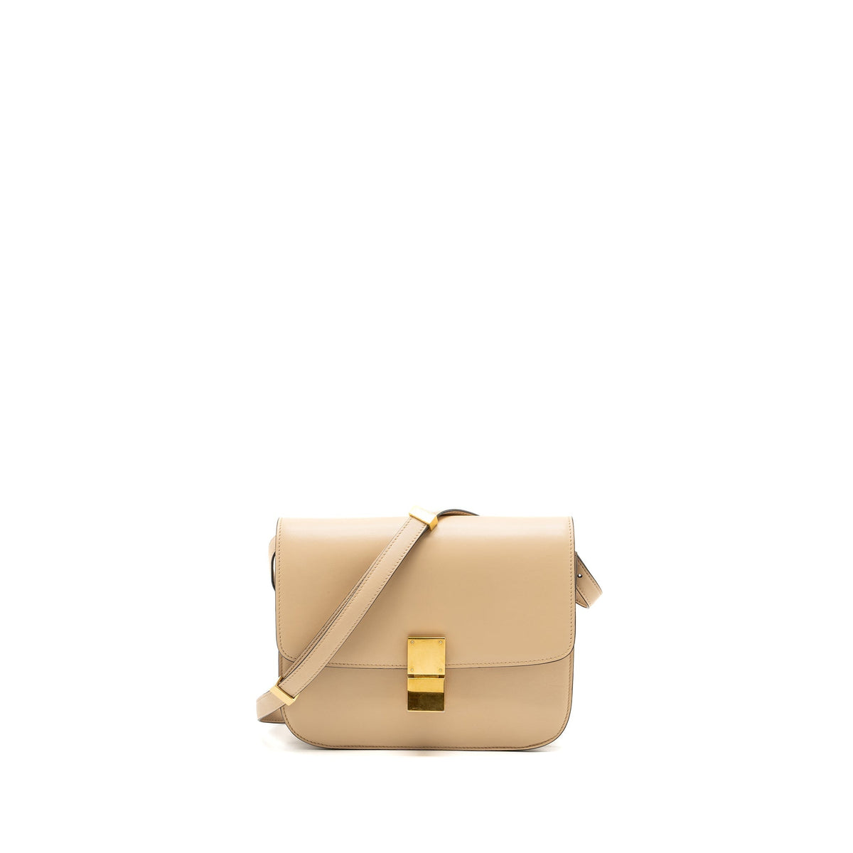 Celine Medium classic box bag calfskin light pink GHW