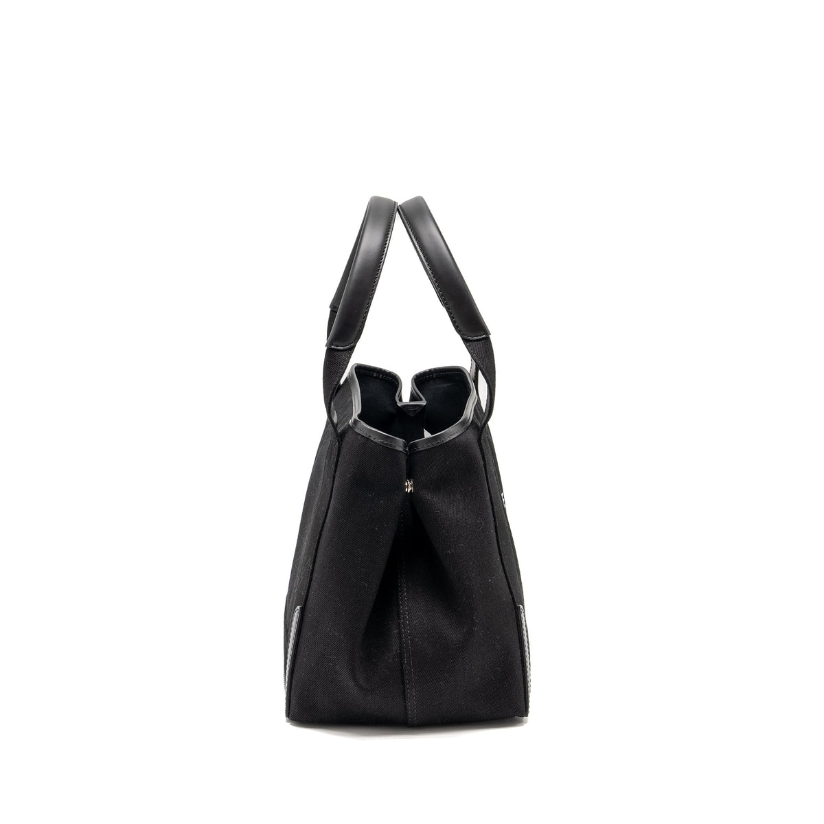 balenciaga Cabas Logo Tote Bag Canvas/ Calfskin Black SHW