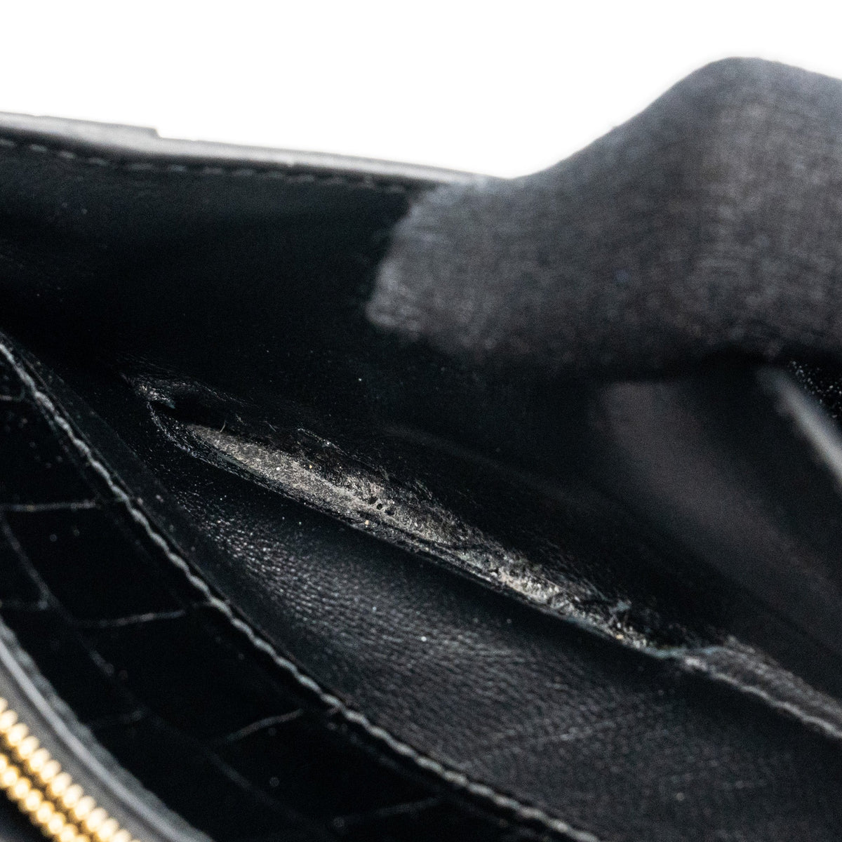 balenciaga Hourglass Wallet On Chain Croc Embossed Calfskin Black GHW