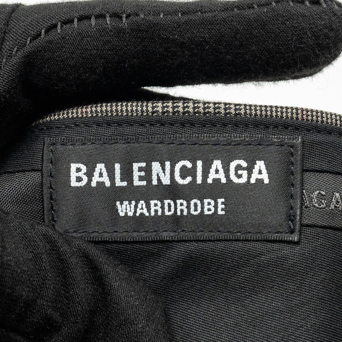 balenciaga Size 44 Checked Single-Breasted Trousers Wool Dark Grey