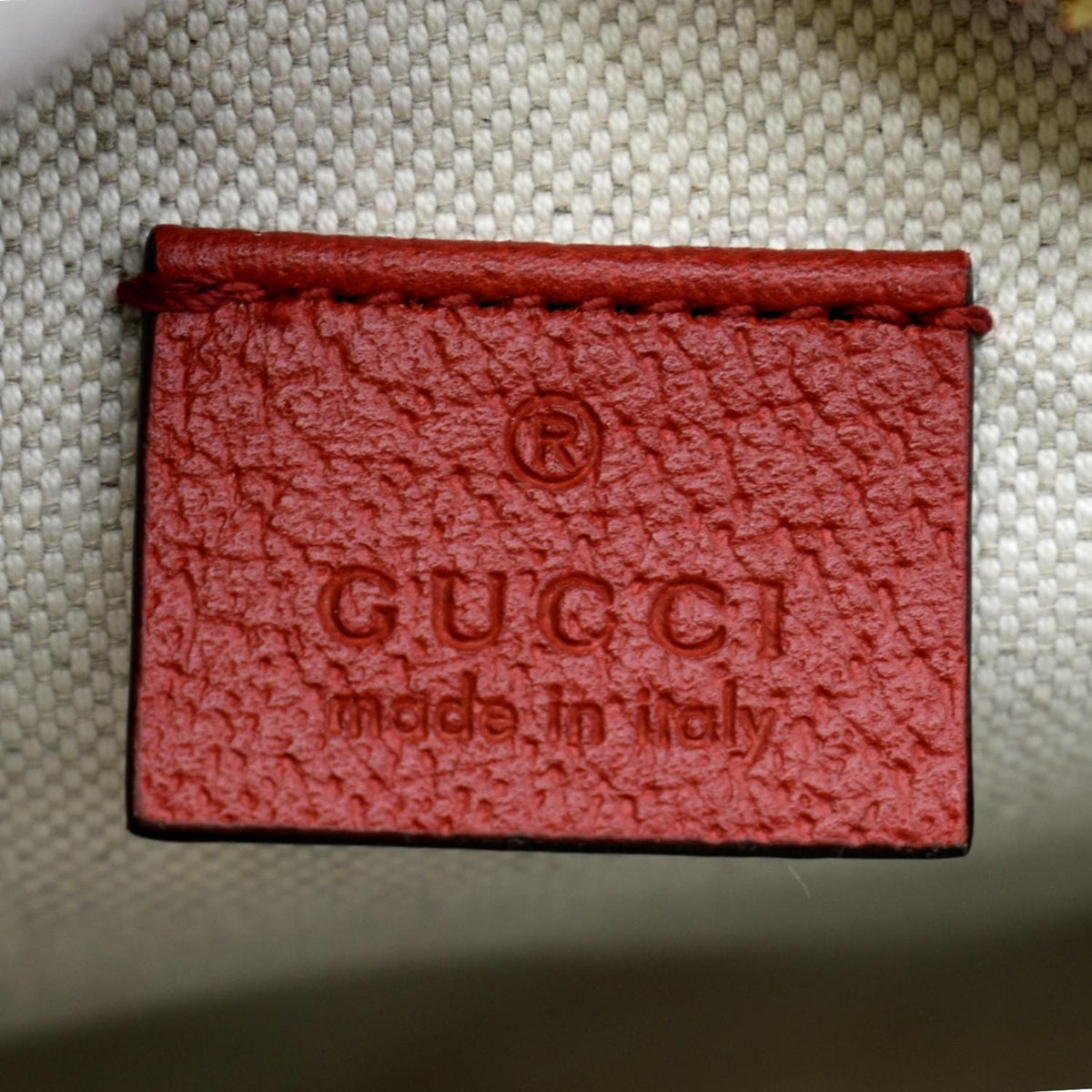 GUCCI Ophidia Apple Round GG Supreme Monogram Canvas Crossbody Bag Red 625216
