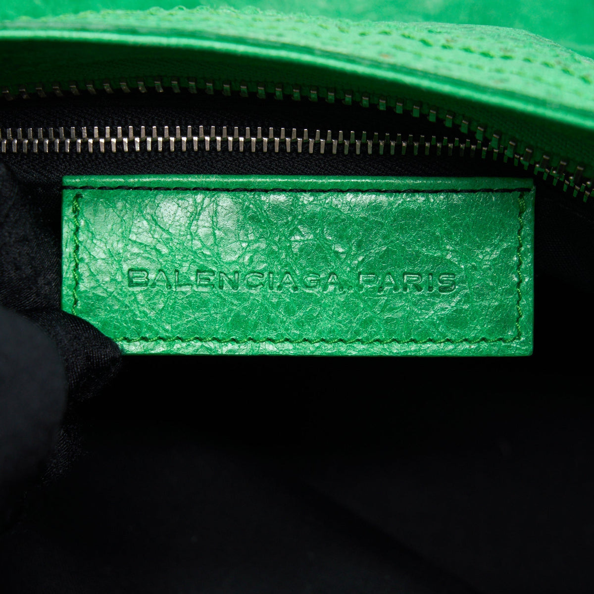 balenciaga Lace City Bag Green SHW