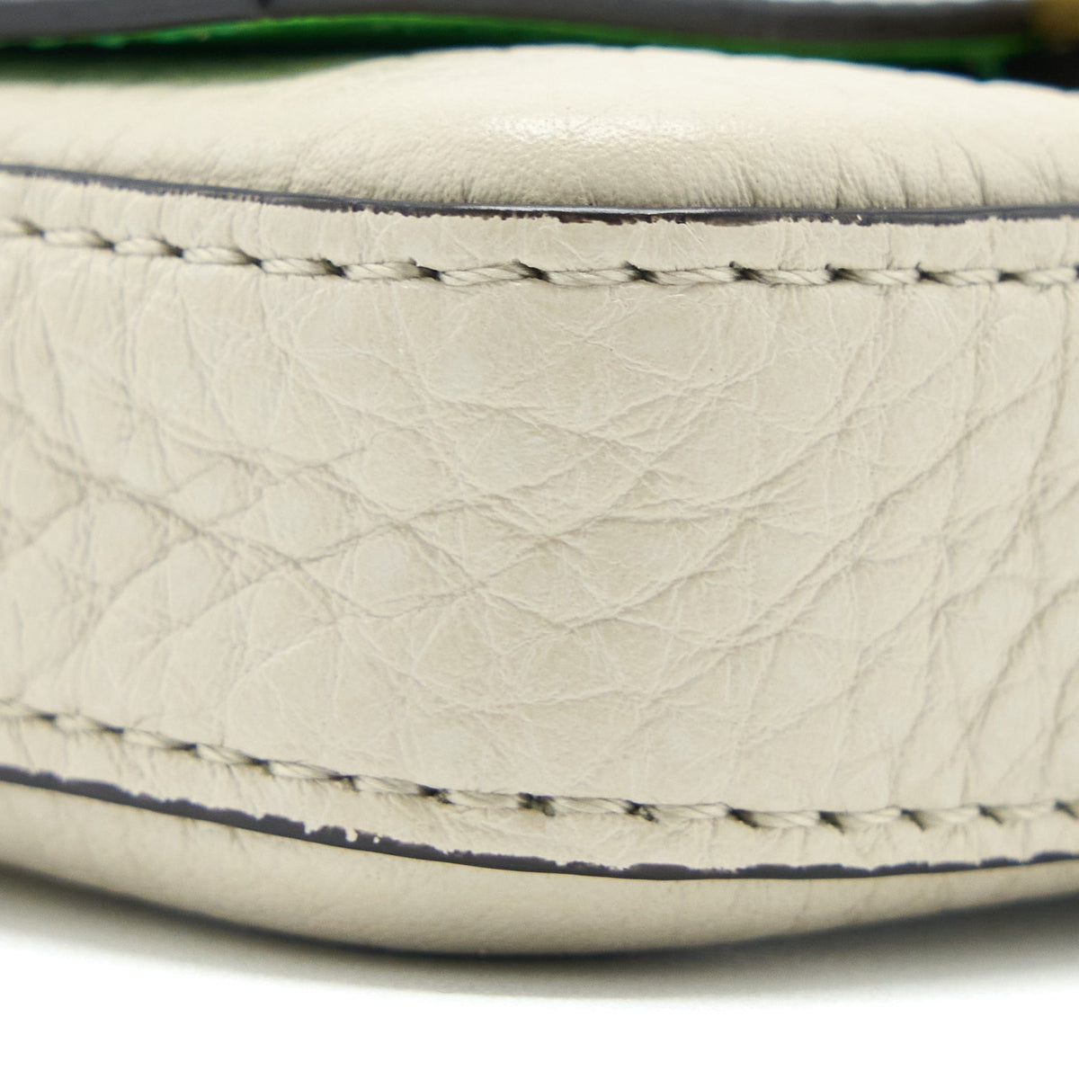 Top quality Fendi Micro Baguette Bag Charm Calfskin Cream GHW