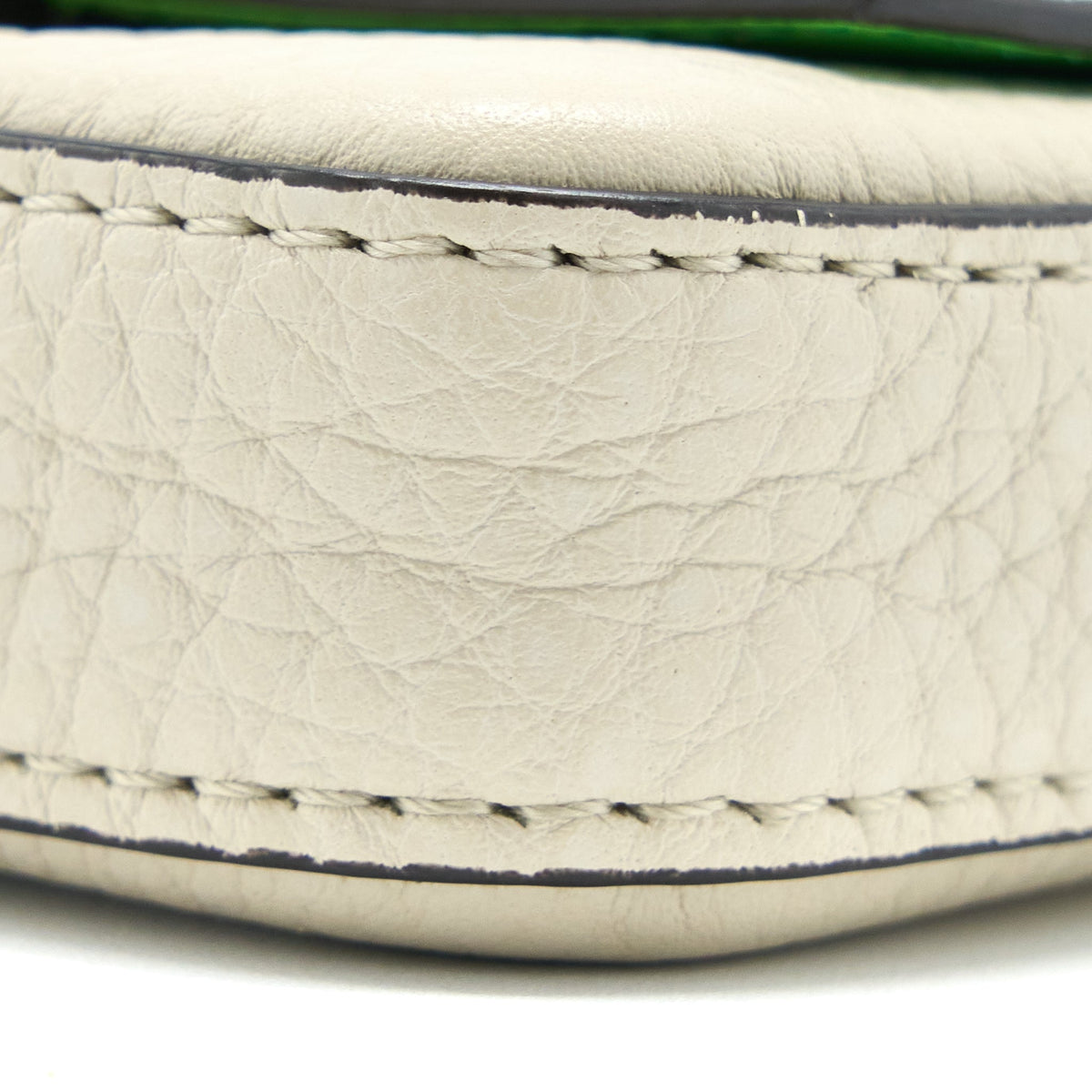 Top quality Fendi Micro Baguette Bag Charm Calfskin Cream GHW