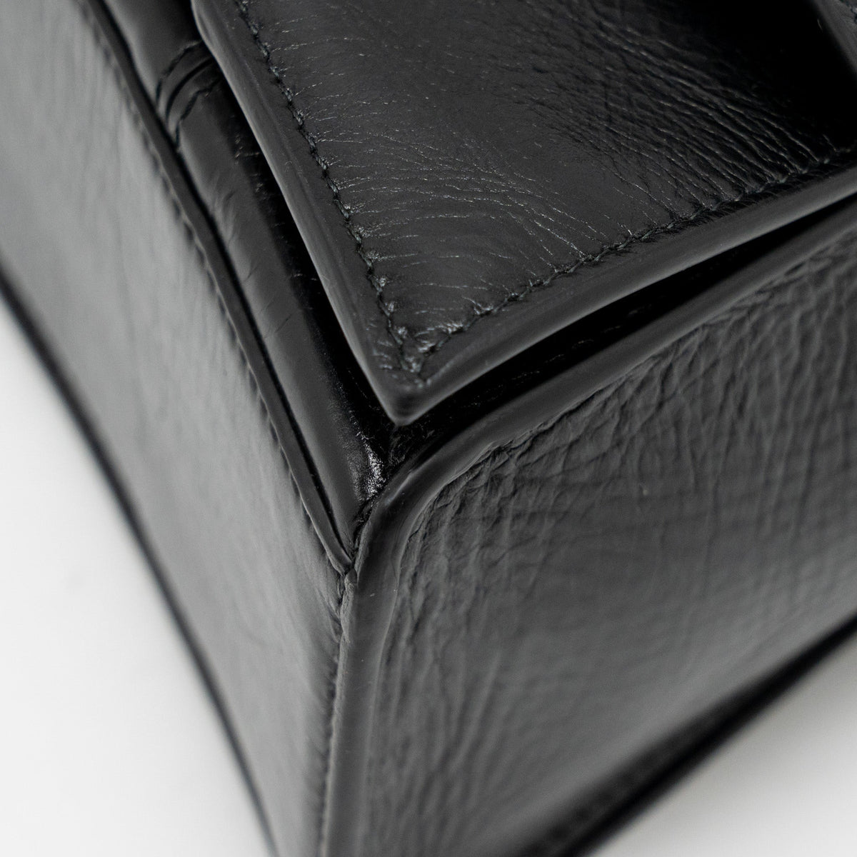 balenciaga Medium Crush Shoulder Bag Calfskin Leather Black SHW