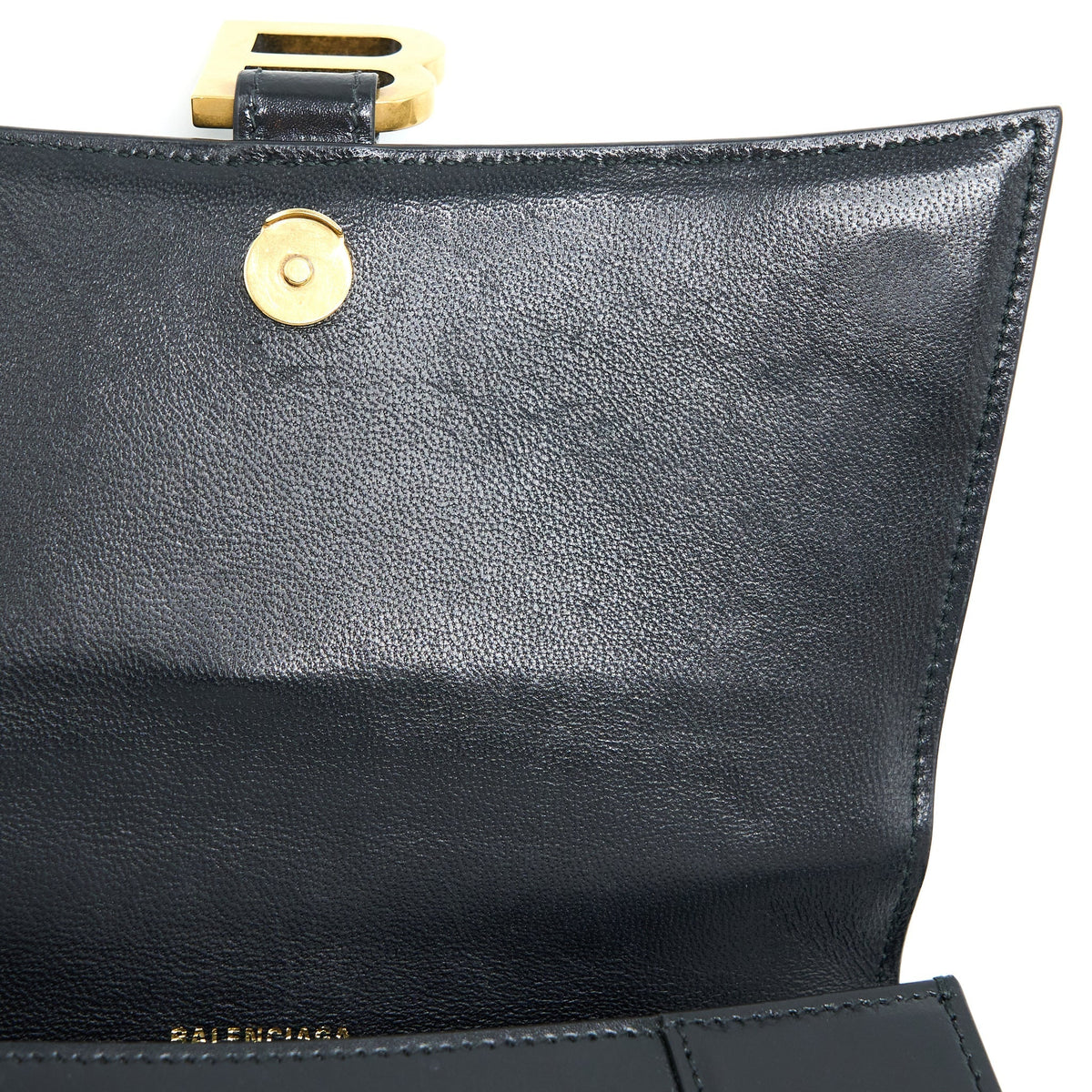 balenciaga Hourglass Small Handbag Box Calfskin Black GHW
