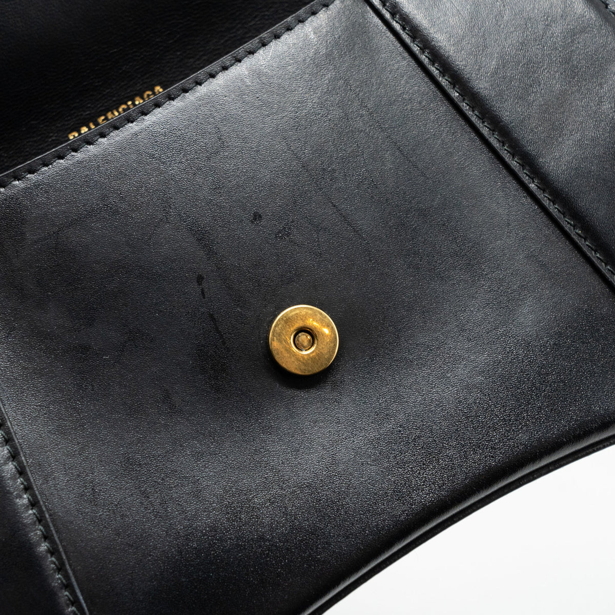 balenciaga small Hourglass bag calfskin black GHW