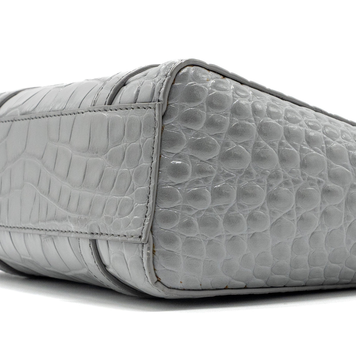 balenciaga XXS Everyday Tote Bag CROC-EMBOSSED calfskin Grey SHW