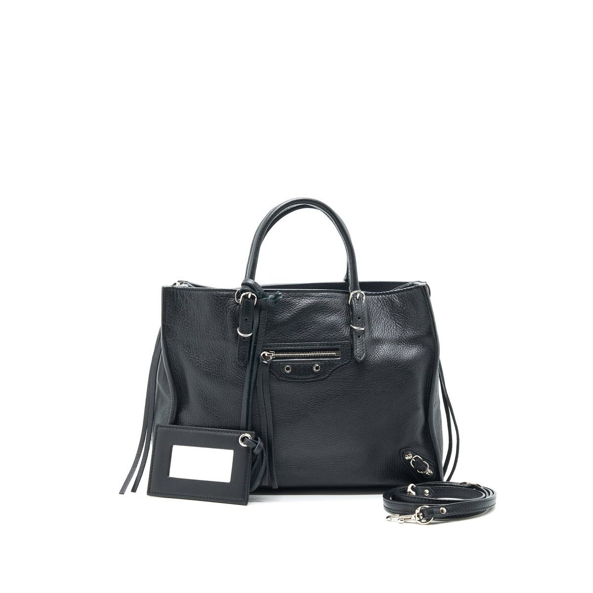 balenciaga PAPIER A4 CLASSIC STUDS BAG LEATHER BLACK