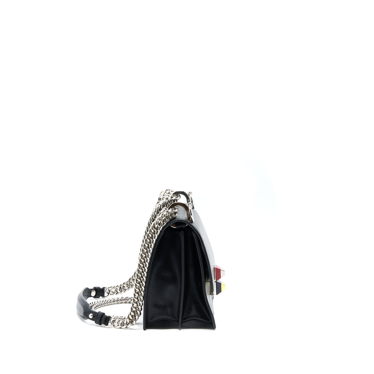 Top quality Fendi Kan I Calfskin Black SHW With An Extra Bag Charm