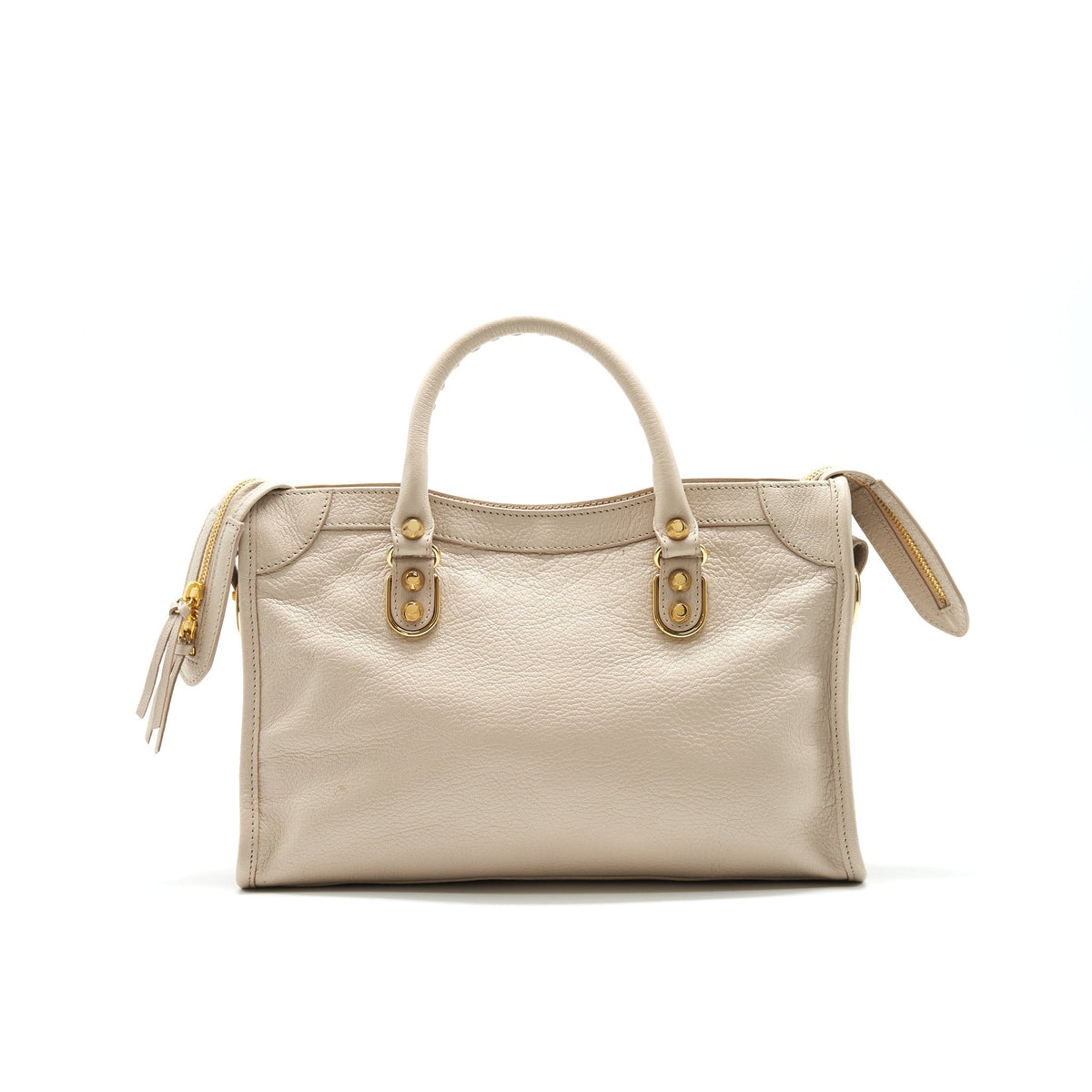 balenciaga SMALL METALLIC EDGE CITY BEIGE GHW
