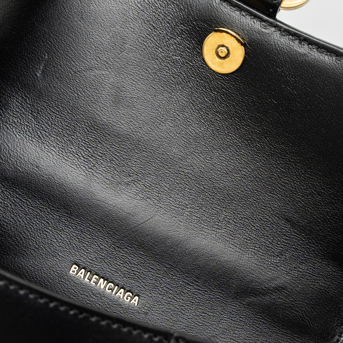 balenciaga Hourglass XS Calfskin Black GHW