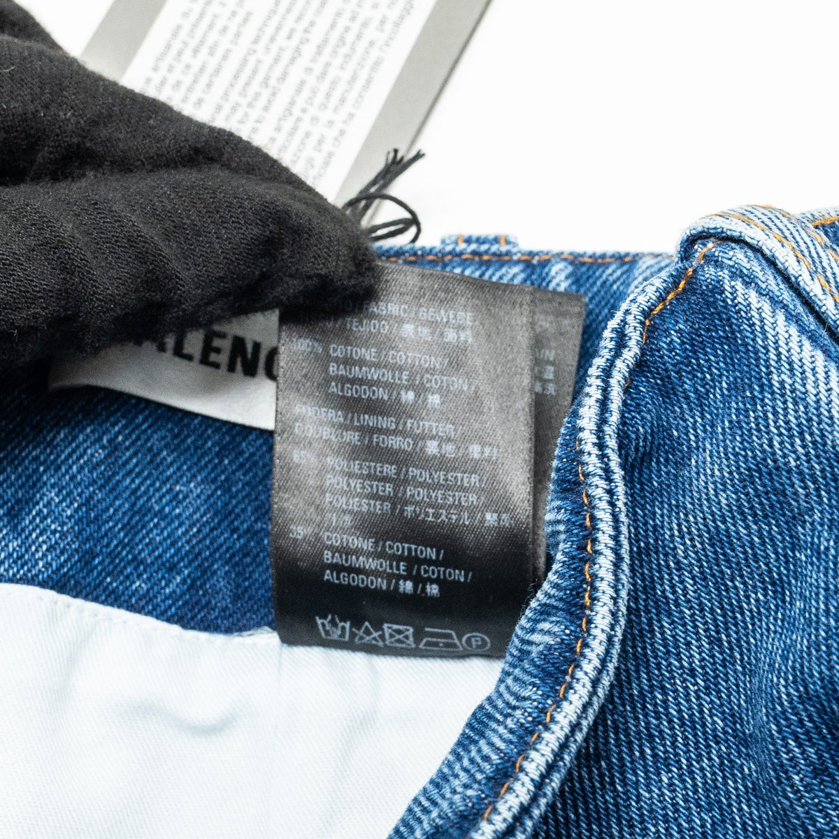 balenciaga Size 36 Godet Peplum-style Denim Skirt Cotton Blue