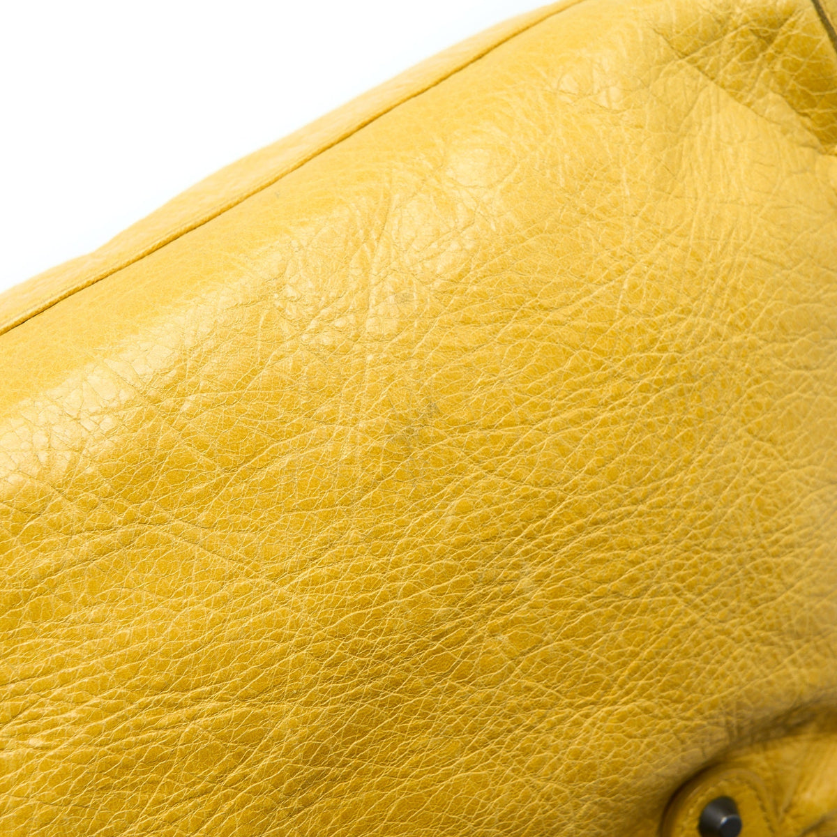 balenciaga Classic City Bag Lambskin Yellow with Black Hardware
