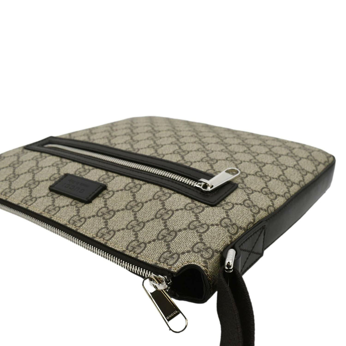 GUCCI Courrier Zip GG Supreme Canvas Messenger Bag Beige 406408
