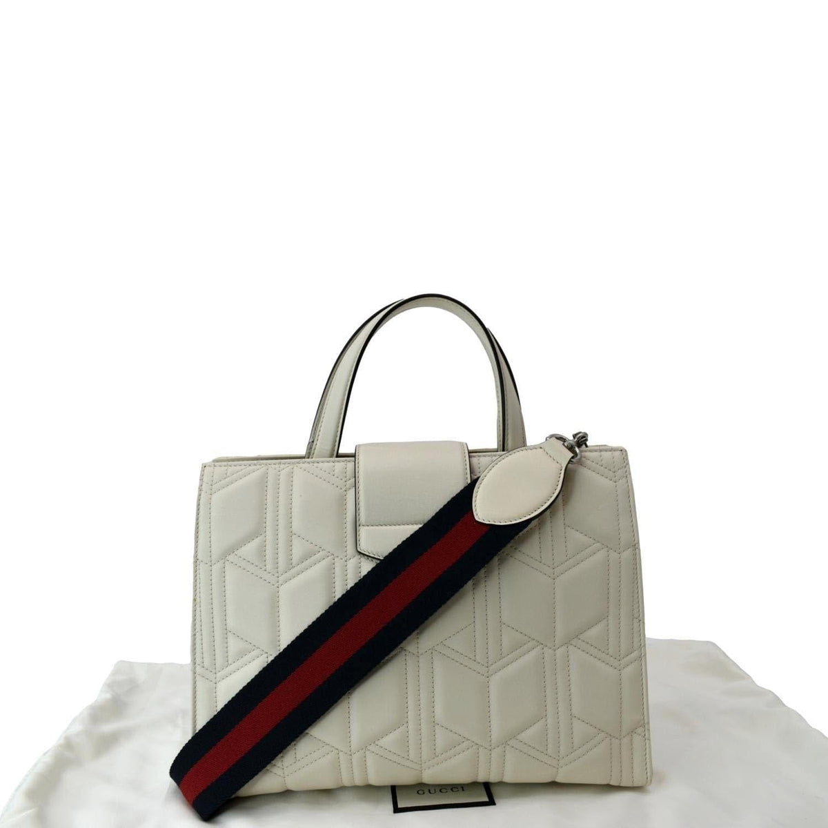 GUCCI Medium Dionysus Leather Tote Bag Ivory 444073