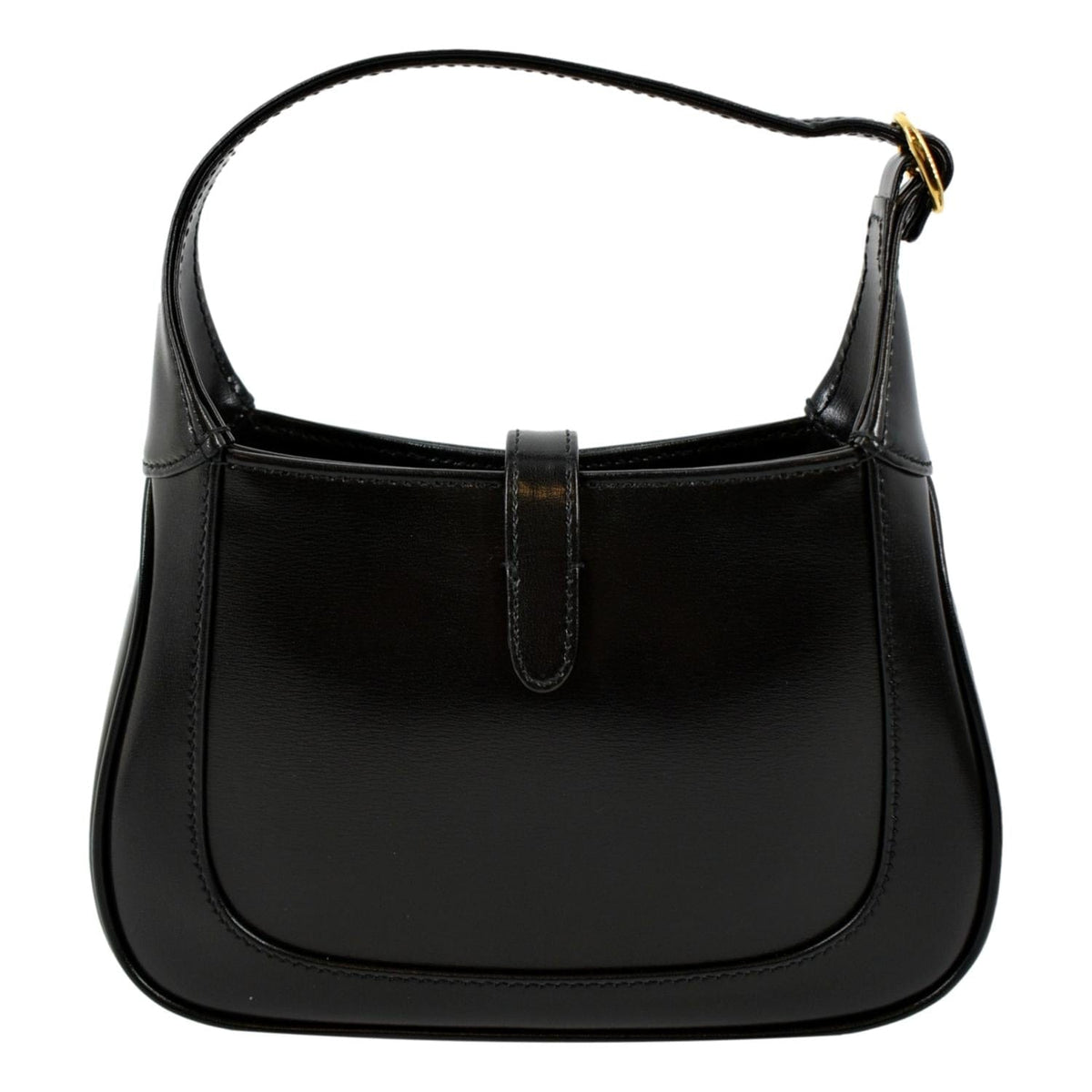 GUCCI Jackie 1961 Leather Shoulder Bag Black 637091