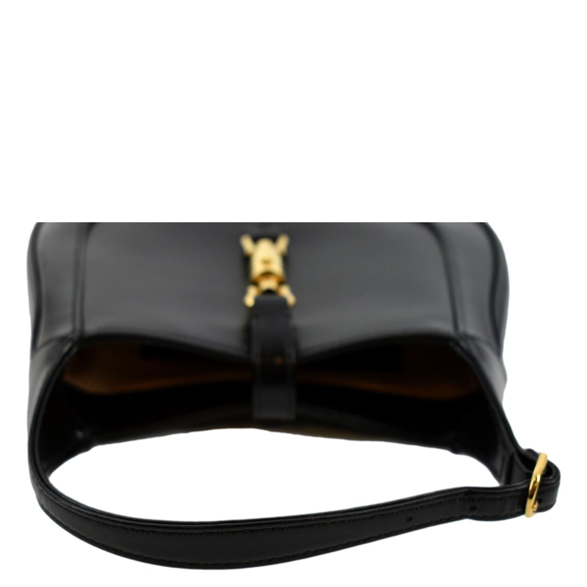 GUCCI Jackie 1961 Leather Shoulder Bag Black 637091